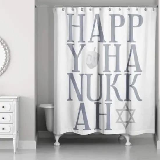 Happy Hanukkah Shower Curtain {3}
