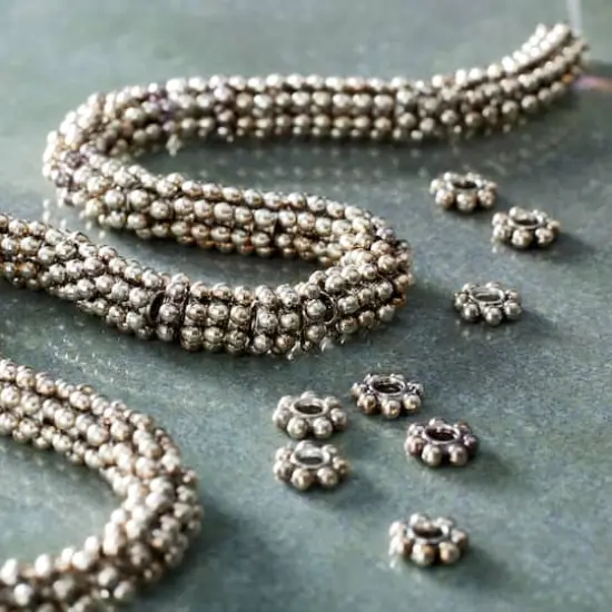 Silver Plated Small Dot Rondelle Beads, 6mm by Bead Landing&trade; {3}