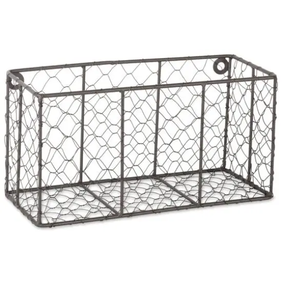 DII&reg; Gray Wall Mount Chicken Wire Basket Set {6}