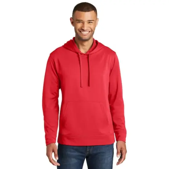 Port & Company&reg; Performance Fleece Pullover Hooded Adult Sweatshirt Red {3}