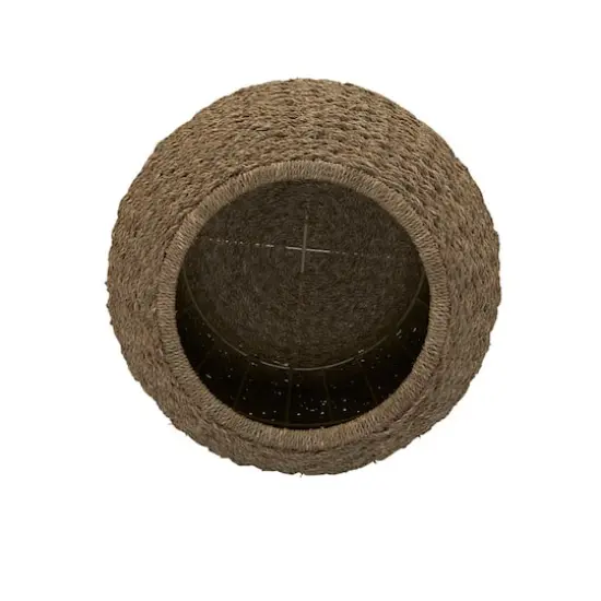 Household Essentials 19" Woven Natural Seagrass Storage End Table {10}