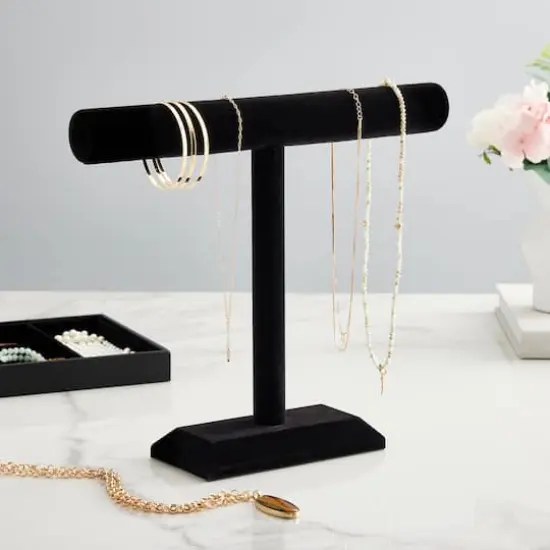 12" Black Velvet Single Bar Jewelry Stand by Bead Landing&trade;  {3}