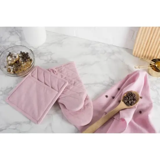 DII&reg; Solid Chambray Oven Mitts, 2ct. Rose {6}