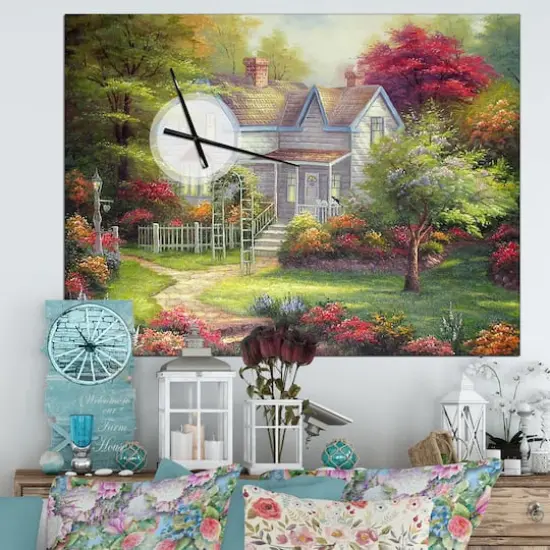 Designart The Home in Oil Painting Farmhouse Wall Clock {3}