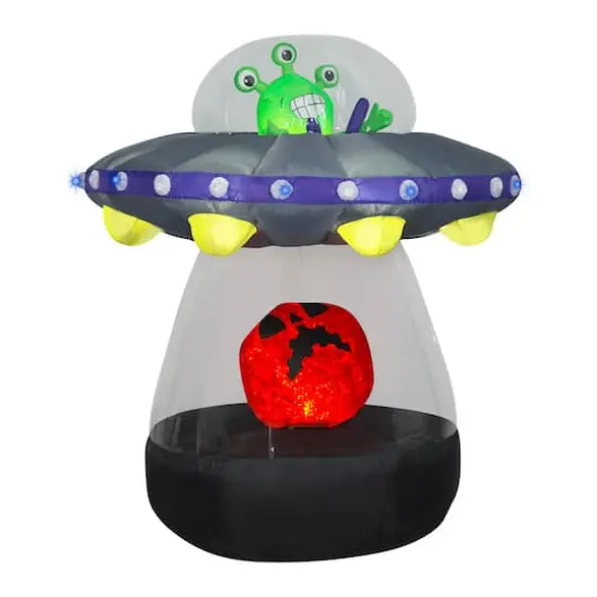 72" Halloween Inflatable Animated Alien Spacecraft {1}
