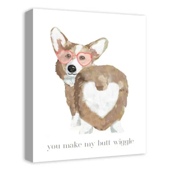 Corgi Wiggle Butt Canvas Wall Art {5}