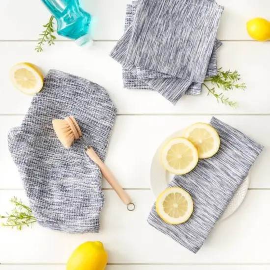 DII&reg; Recycled Cotton Dishcloth Set Navy {6}