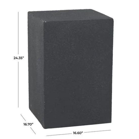 Black Contemporary Garden Stool, 17" x 17" x 24" {7}