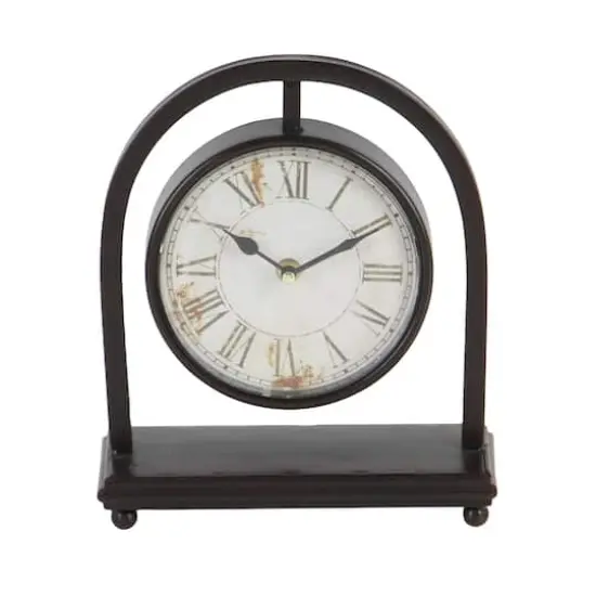 11" Black Metal Vintage Hanging Clock Set {5}