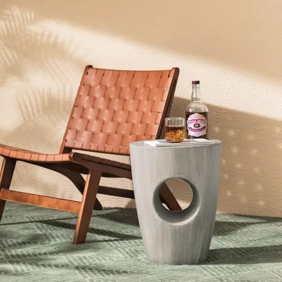 Glitzhome&reg; 18'' Multi-Functional Faux Concrete Accent Table {3}