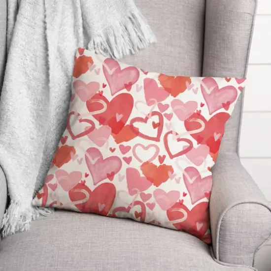 Heart Cluster Pattern 18" x 18" Throw Pillow {4}
