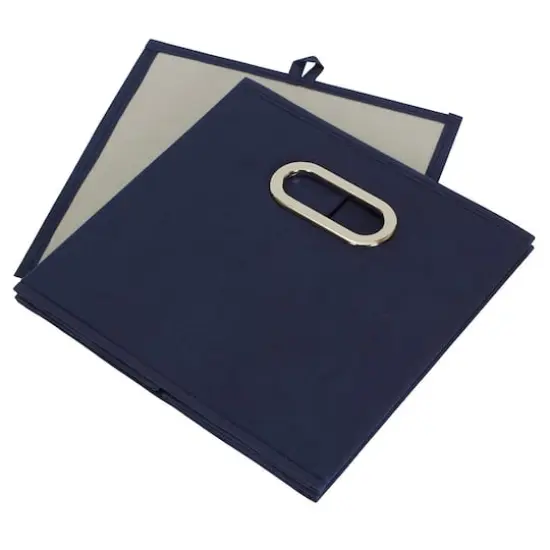 6 Pack Household Essentials 11" Fabric Storage Bins Navy {5}