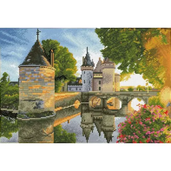 Diamond Dotz&reg; Advanced River Castle Diamond Painting Kit {1}