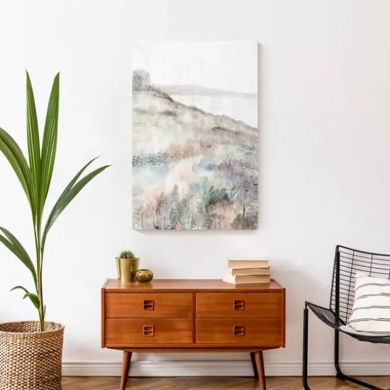 Muted Watercolor Landscape Canvas Wall Art {3}