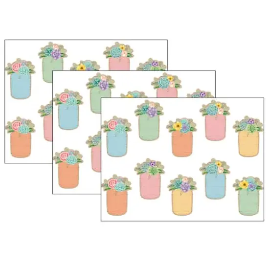 Teacher Created Resources Rustic Bloom Mason Jars Accents, 3 Packs of 30 {1}