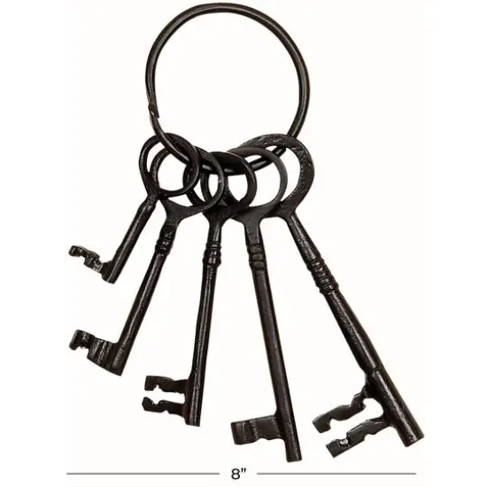 Set of 5" Black Aluminum Industrial Keys, 8" x 3" {6}