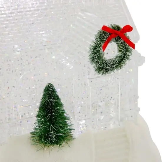 9" LED Icy Crystal Glitter Snow Globe Christmas House {5}
