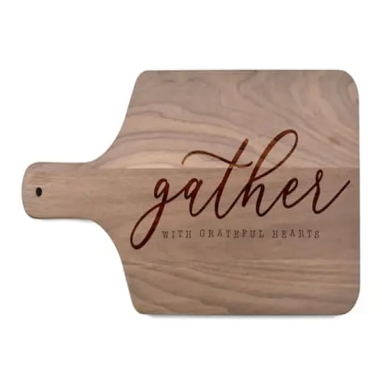 Grateful Hearts 17" x 8" Walnut Paddle Cutting Board {1}