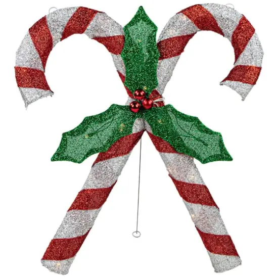 26" Red & White Lighted Double Candy Cane Outdoor Christmas D&eacute;cor {5}
