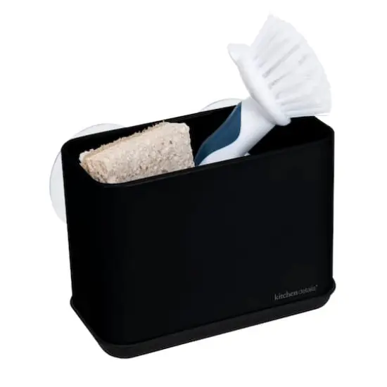 Kitchen Details Matte Black Sink Caddy with Suction Cups {4}