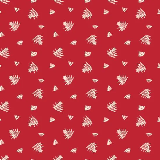 Springs Creative World Piece Red Pagoda Cotton Fabric {1}