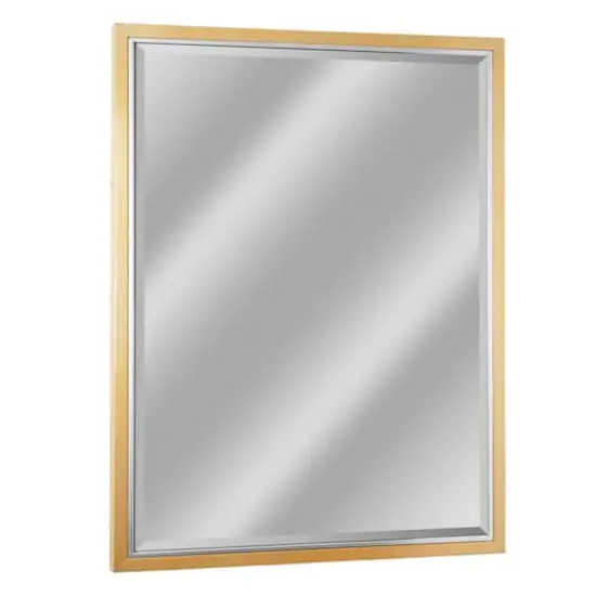 Brushed Brass/Chrome Metal Framed Beveled Edge Wall Mirror - 30" x 40" {7}