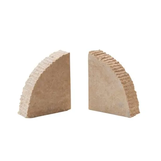 Hello Honey&reg; 6" Natural Sandstone with Ribbed Edge Bookends Set {8}
