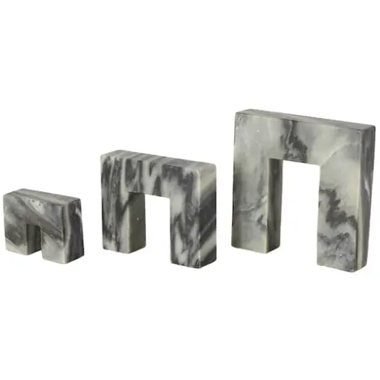 Black Marble Abstract Square Arch Decorative Sculpture Set {1}