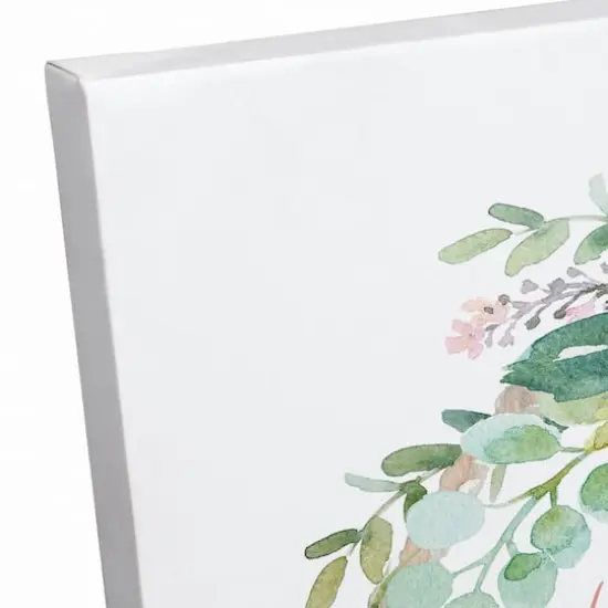 Happy Easter Floral Wreath 16" x 16" Canvas Wall Art {4}