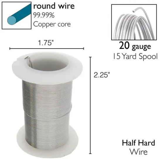 The Beadsmith&reg; Wire&trade; Elements 20 Gauge Tarnish-Resistant Wire Titanium {7}