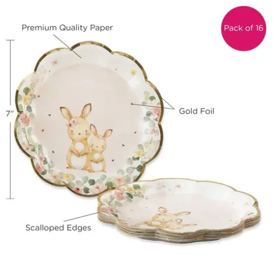 Kate Aspen&reg; 7'' Pink Woodland Baby Premium Paper Plates, 16ct. {8}