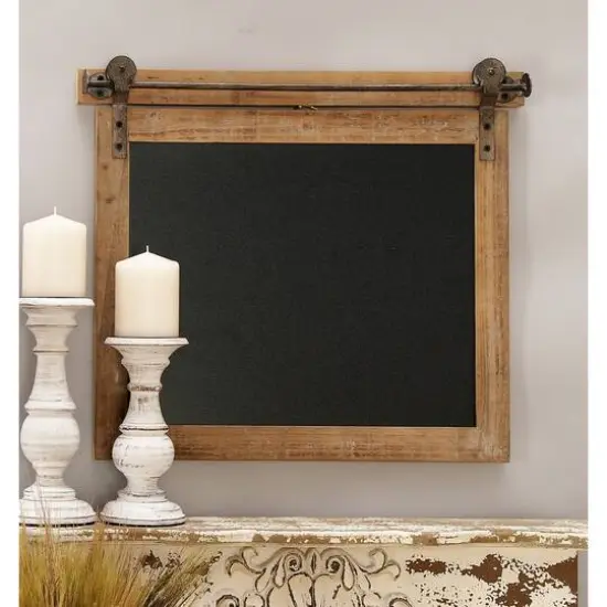 Brown Wall Mounted Chalkboard {8}