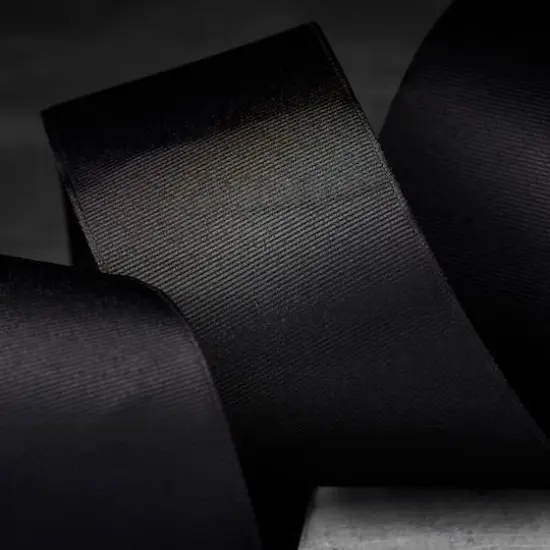 2.5" x 25ft. Faux Linen Wired Ribbon by Celebrate It&trade; D&eacute;cor Black {3}