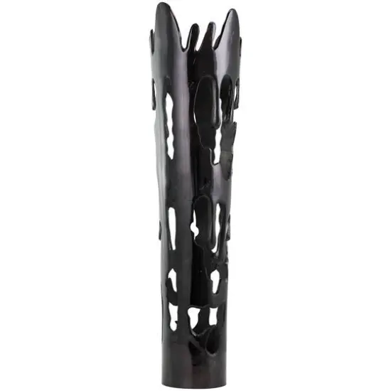 31" Black Aluminum Drip Vase with Melting Designed Body {3}