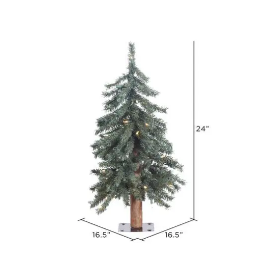 2ft. Pre-Lit Natural Bark Alpine Artificial Christmas Tree, ClearLights {5}