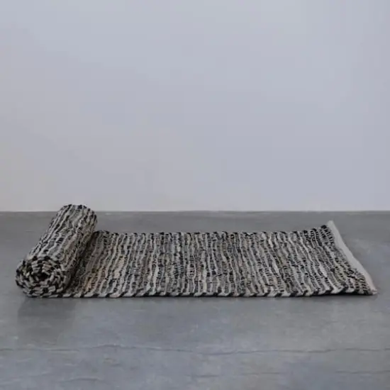 Hello Honey&reg; Multicolor Chindi & Leather Floor Runner Rug, 8ft. x 2.5ft. {3}