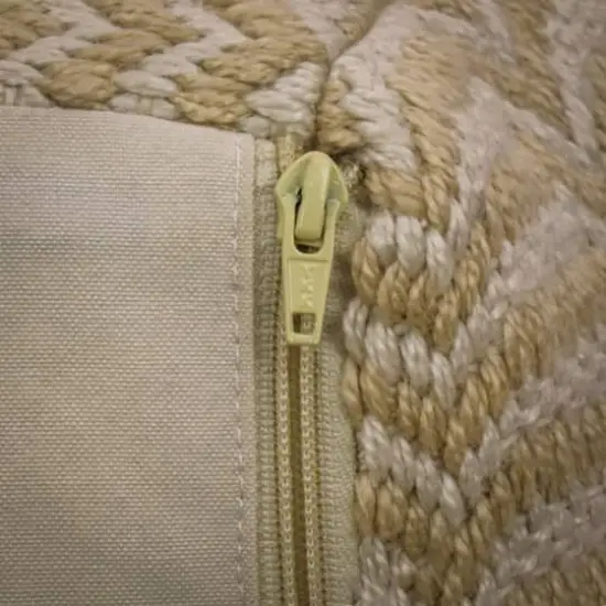 16" Hand Woven Pouf Ottoman Sand {6}