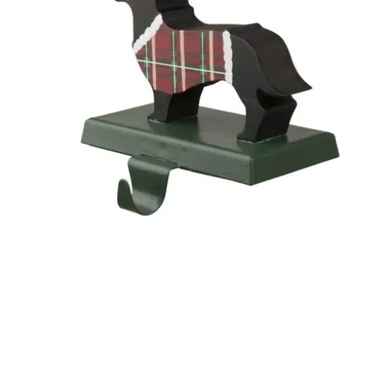 Glitzhome&reg; 6" Wooden & Metal Dachshund Stocking Holder {5}