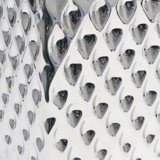 Simple Designs 12" Petite Hammered Chrome Square Table Lamp {8}