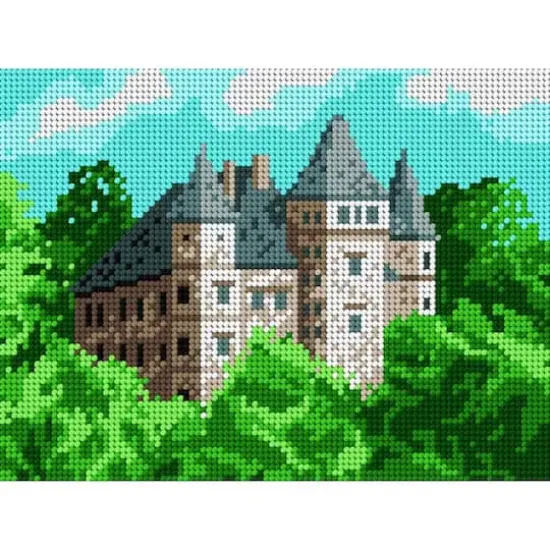 Orchidea Castle Gobelin Canvas Cross Stitch Kit {1}