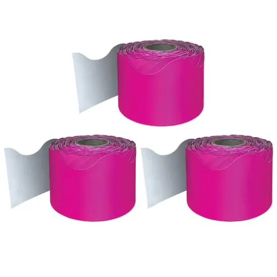 Carson Dellosa&reg; Hot Pink Rolled Scalloped Border, 195ft. {1}