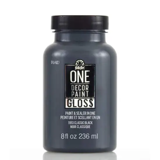 FolkArt&reg; One D&eacute;cor Paint&trade; Gloss Paint & Sealer 11913 Classic Black {1}