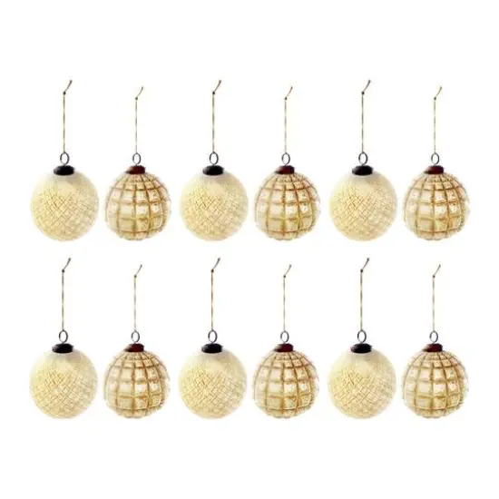 Hello Honey&reg; 12 Pack 3" Copper Embossed Glass Ball Ornaments {1}