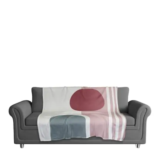 Circle Arch Colorful 50" x 60" Coral Fleece Blanket {4}