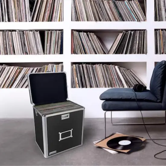 Vaultz Black Vinyl Record Storage Case {6}
