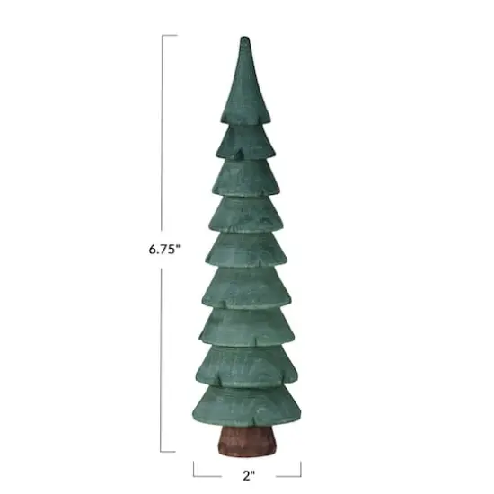 Hello Honey&reg; 6.75" Green & Brown Carved Wood Tree D&eacute;cor {4}