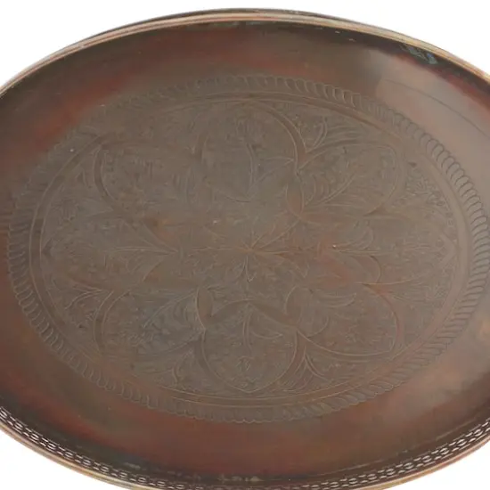 Brown Metal Traditional Tray Set {3}