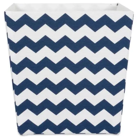 DII&reg; 13" Trapezoid Polyester Chevron Storage Bin Nautical Blue {6}