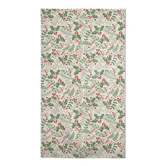 102" Holly Pattern Tablecloth {1}