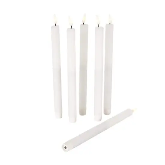 11" Flameless Wax Candles with Remote Control, 6ct. White {4}